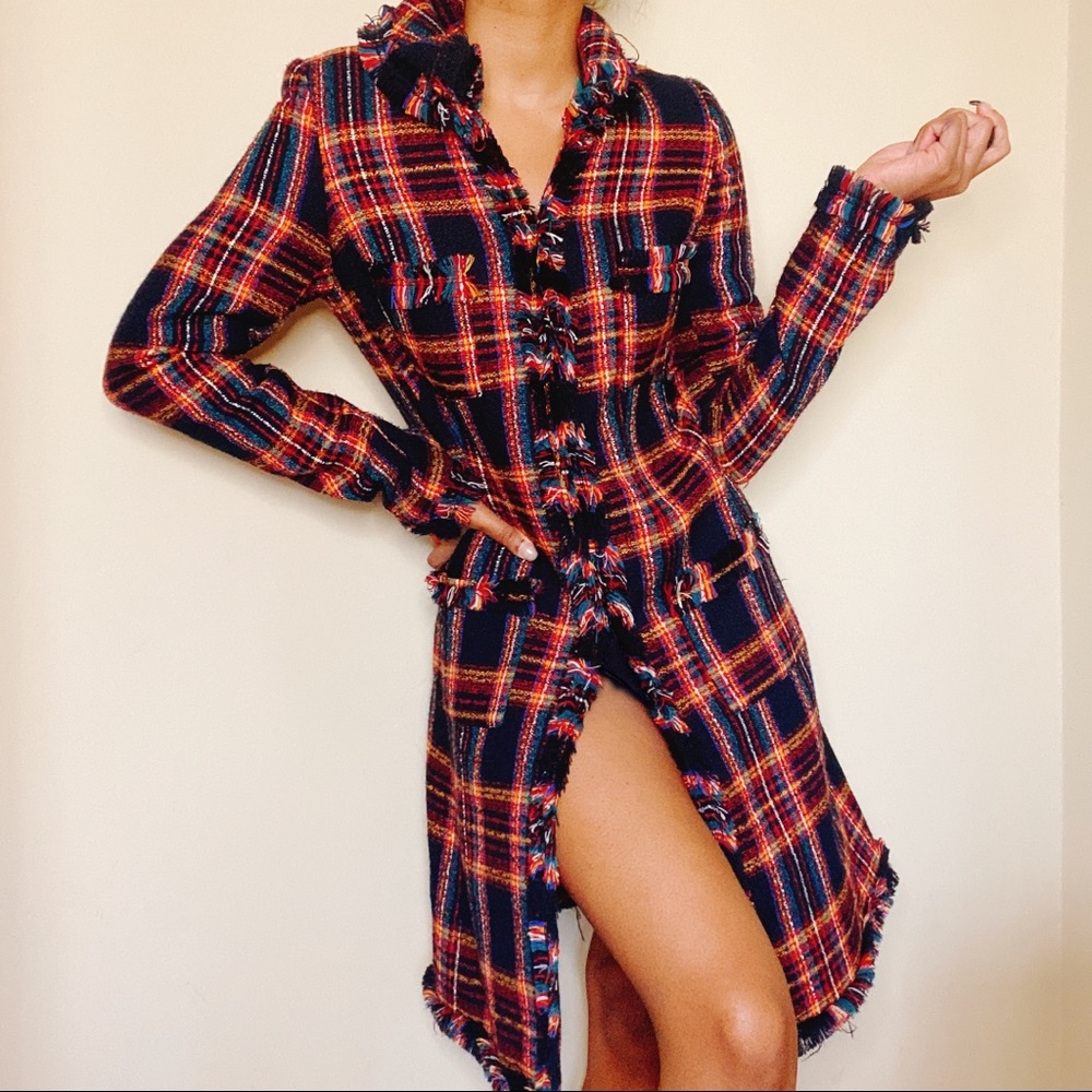 SALE • View Plaid Trench Coat Jacket
